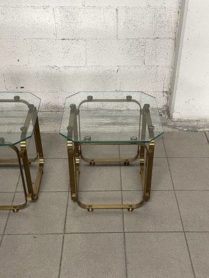 Tables in Brass and Glass, 1970s, Set of 2-JHL-1820799