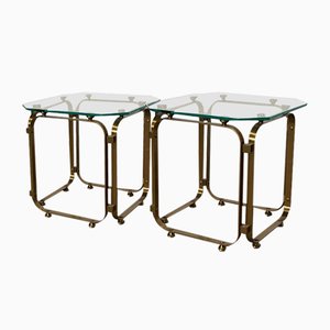 Tables in Brass and Glass, 1970s, Set of 2-JHL-1820799