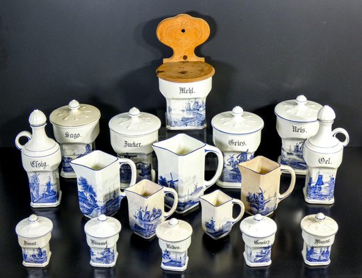 Tableware from Delft Ceramics, Holland, 1800s, Set of 17-OJE-1255198