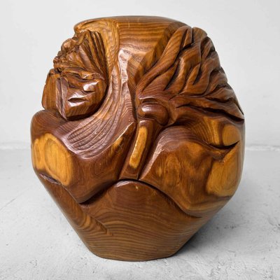 Taishō Keyaki Wood Daruma Figure, Japan, 1920s-DWL-1700507