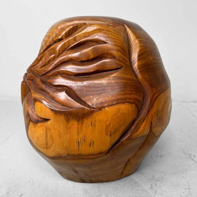 Taishō Keyaki Wood Daruma Figure, Japan, 1920s-DWL-1700507