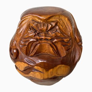 Taishō Keyaki Wood Daruma Figure, Japan, 1920s-DWL-1700507