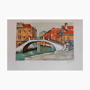 Takanori Oguiss, Le Pont Blanc, 1982, Original Lithograph-KHH-1206222