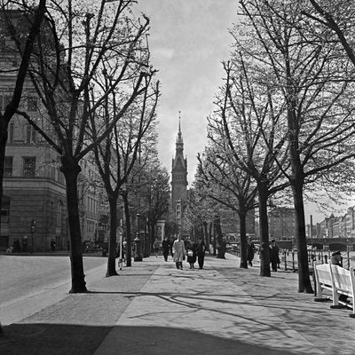 Taking a Walk at Alster to City Hall Hamburg, Germany 1938, Printed 2021-DYV-992032