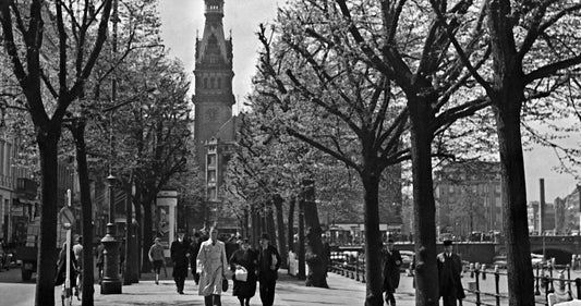 Taking a Walk at Alster to City Hall Hamburg, Germany 1938, Printed 2021