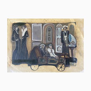 Tako Chanchaleishvili, Women From Retro, 1995, Oil on Paper-CHG-1349340