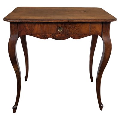 talian Walnut Desk Side Table with Cabriole Carved Legs, 1890s-EUP-1804857