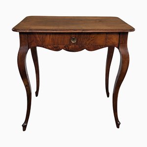 talian Walnut Desk Side Table with Cabriole Carved Legs, 1890s-EUP-1804857