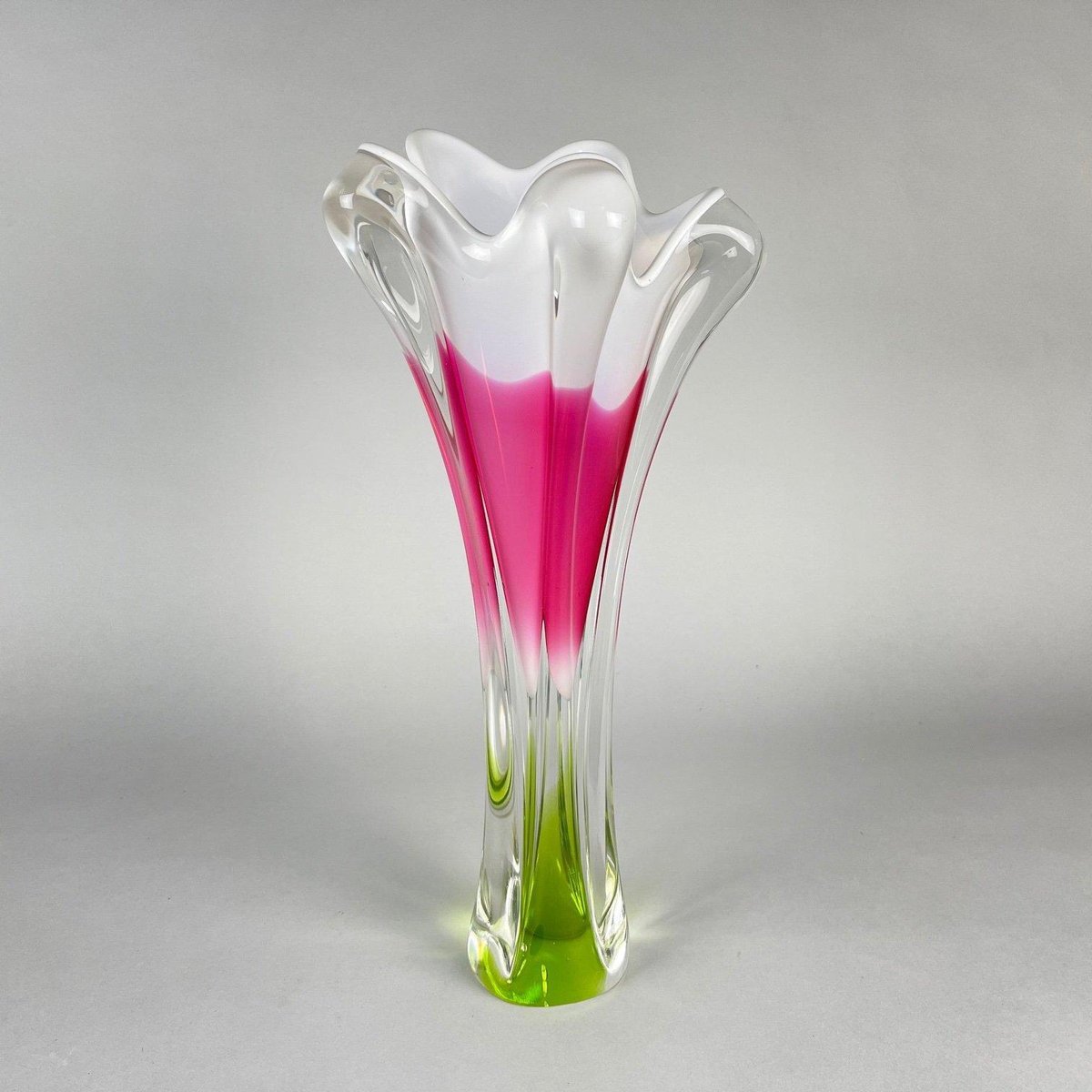 Tall Art Glass Vase by Josef Hospodka for Chribska Glassworks, 1960s