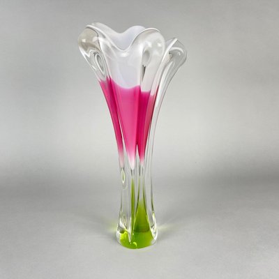 Tall Art Glass Vase by Josef Hospodka for Chribska Glassworks, 1960s-TZ-1028675