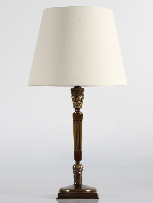 Tall Art Nouveau Patinated Bronze Table Lamp by Thorvald Bindesbøll, Denmark, 1890s