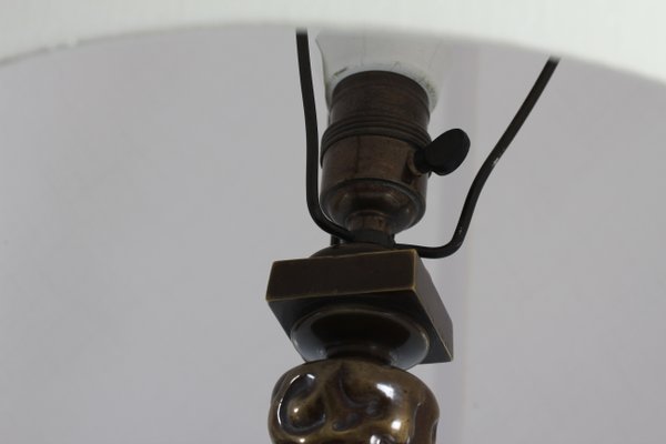 Tall Art Nouveau Patinated Bronze Table Lamp by Thorvald Bindesbøll, Denmark, 1890s-QQ-1375011