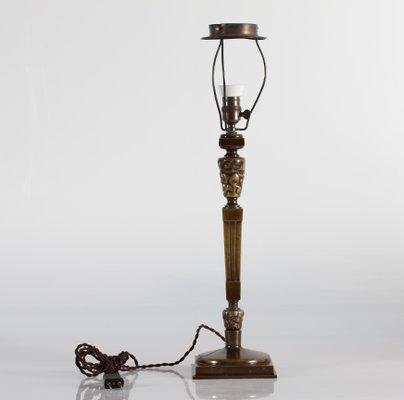 Tall Art Nouveau Patinated Bronze Table Lamp by Thorvald Bindesbøll, Denmark, 1890s-QQ-1375011