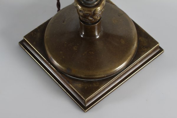 Tall Art Nouveau Patinated Bronze Table Lamp by Thorvald Bindesbøll, Denmark, 1890s-QQ-1375011