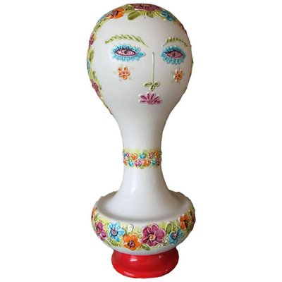 Tall Art Pottery Bust Wig Form Hat Stand by Raymor Eames-UCH-1224813