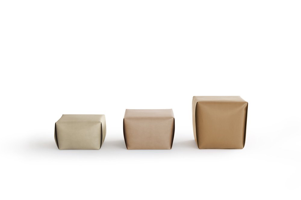 Tall Brown Bao Ottoman by Viola Tonucci for Tonucci Manifesto Design