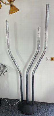 Tall Italian Organ Tube Floor Lamp in Metal Chrome by Reggiani, 1970s-FUE-1248774