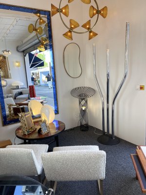 Tall Italian Organ Tube Floor Lamp in Metal Chrome by Reggiani, 1970s-FUE-1248774