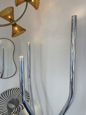 Tall Italian Organ Tube Floor Lamp in Metal Chrome by Reggiani, 1970s-FUE-1248774