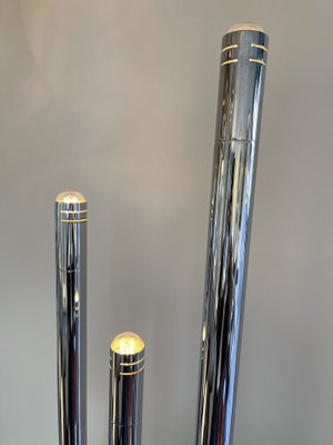 Tall Italian Organ Tube Floor Lamp in Metal Chrome by Reggiani, 1970s-FUE-1248774