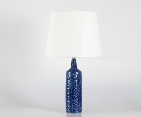 Tall Mid-Century Danish Cobalt Blue Table Lamp by Lindemann-Schmidt for Palshus, 1960s-QQ-1368290