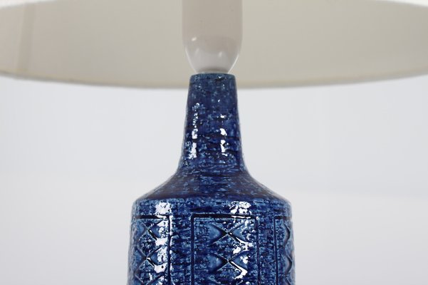 Tall Mid-Century Danish Cobalt Blue Table Lamp by Lindemann-Schmidt for Palshus, 1960s-QQ-1368290