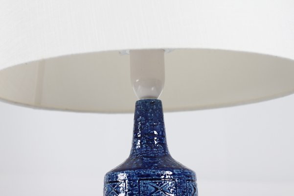 Tall Mid-Century Danish Cobalt Blue Table Lamp by Lindemann-Schmidt for Palshus, 1960s-QQ-1368290