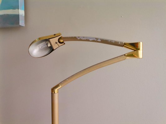 Tall Modernist Golden Height Adjustable Floor Lamp 1970s-SCS-1314115