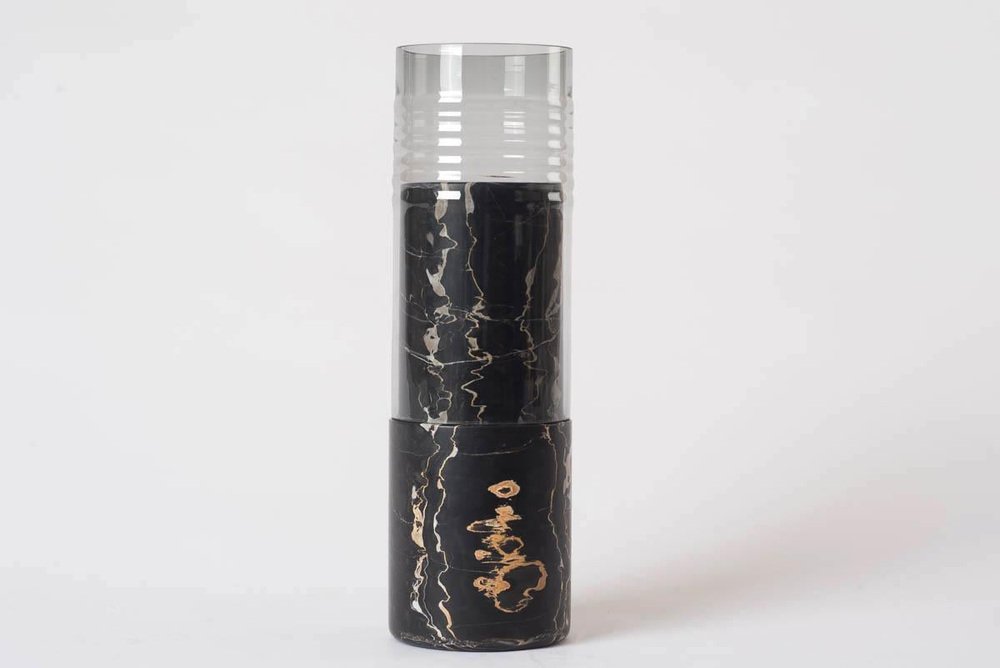 Tall Portoro Norma Candleholder by Dan Yeffet