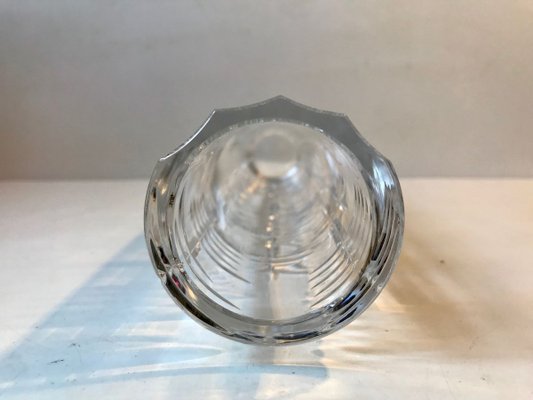 Tall Scandinavian Cut Crystal Vase, 1950s-LCR-887581