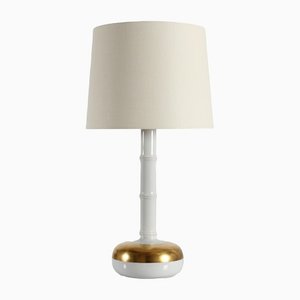 Tall Table Lamp with White & Gilded Glaze from Royal Copenhagen, Denmark, 1970s-QQ-1376933