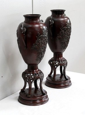 Tall Vases in Bronze, China, Late 19th Century-RVK-934649