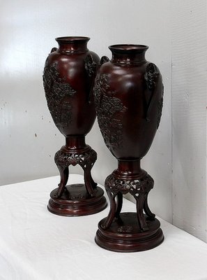 Tall Vases in Bronze, China, Late 19th Century-RVK-934649