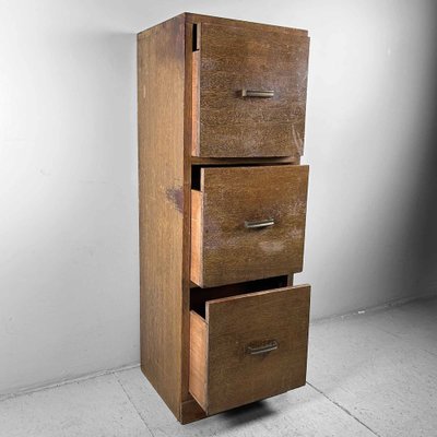 Tall Wooden Filing Cabinet, Japan, 1940s-DWL-1780629