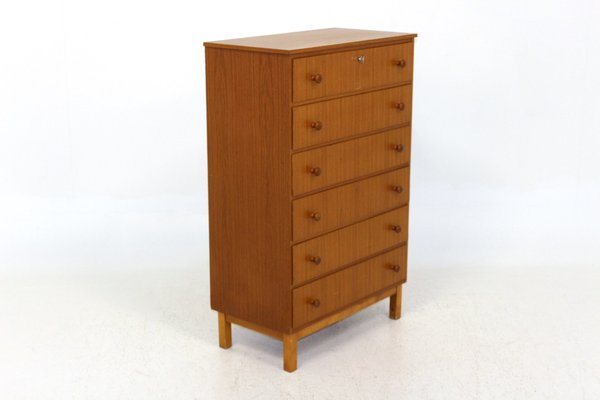 Tallboy Chiffonnier Chest of Drawers in Teak, Sweden, 1960s-GEK-963819