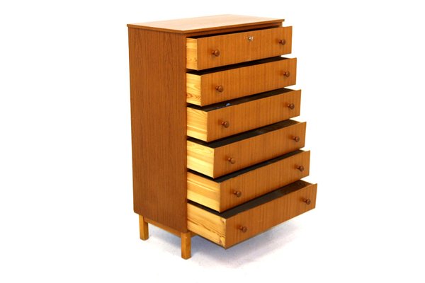 Tallboy Chiffonnier Chest of Drawers in Teak, Sweden, 1960s-GEK-963819