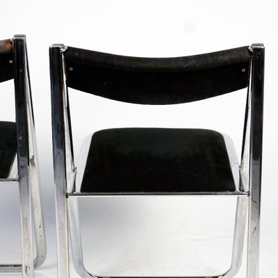 Tamara Folding Chairs in Chrome and Velvet attributed to Arrben, Italy, 1970s, Set of 2-MH-1786036