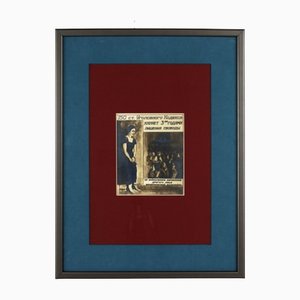 Tamara Kofengauz, Sketch for a Propaganda Poster, 1920s, Ink & Watercolor on Paper, Framed-WMV-1127377