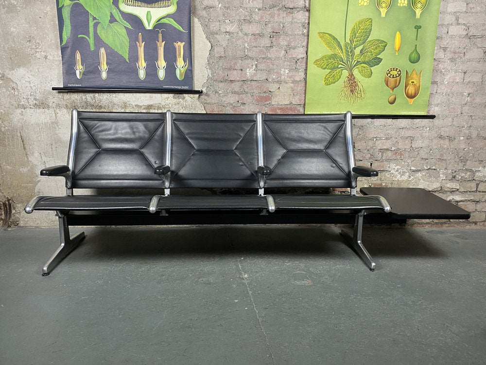 Tandem Sling Airport Bench with Storage by Charles & Ray Eames for Herman Miller, 1960s