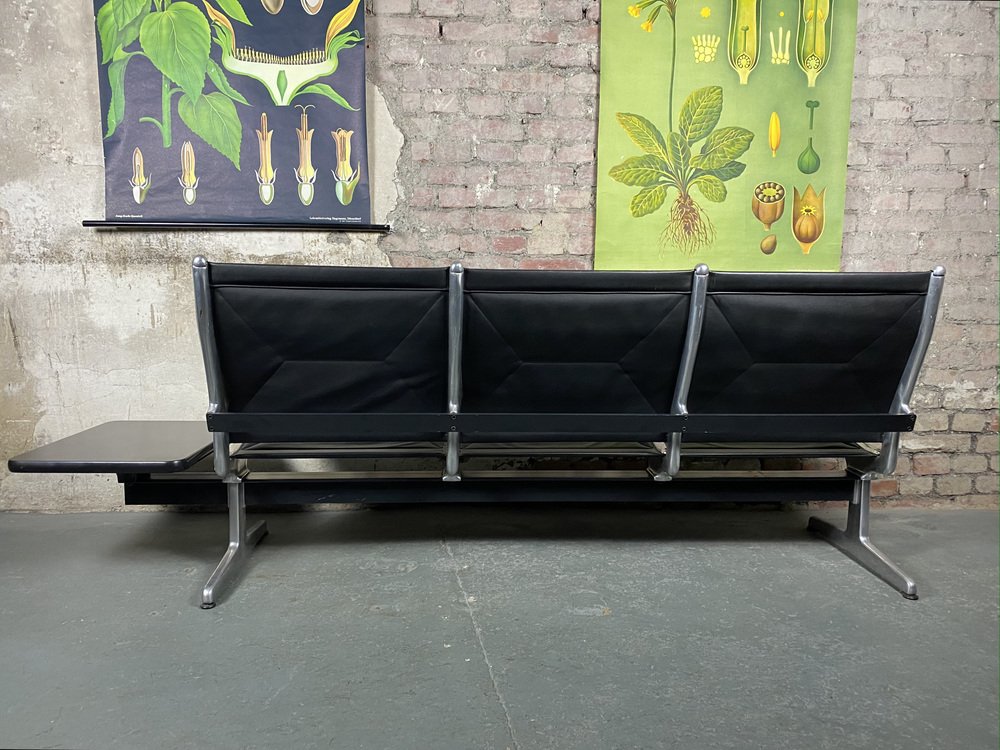 Tandem Sling Airport Bench with Storage by Charles & Ray Eames for Herman Miller, 1960s