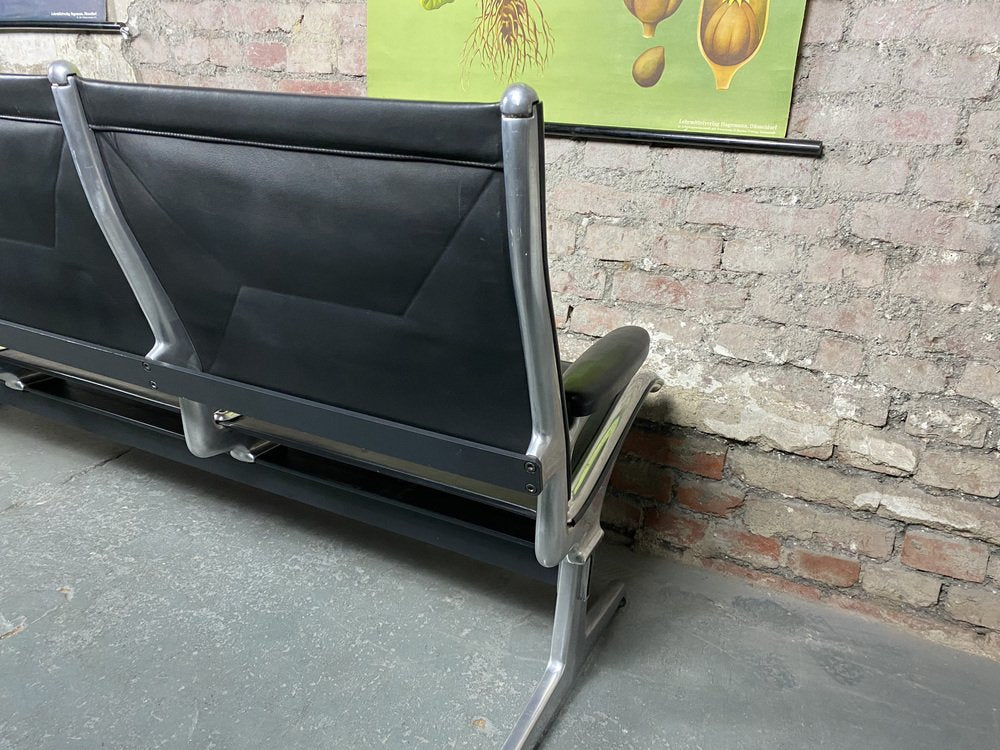 Tandem Sling Airport Bench with Storage by Charles & Ray Eames for Herman Miller, 1960s