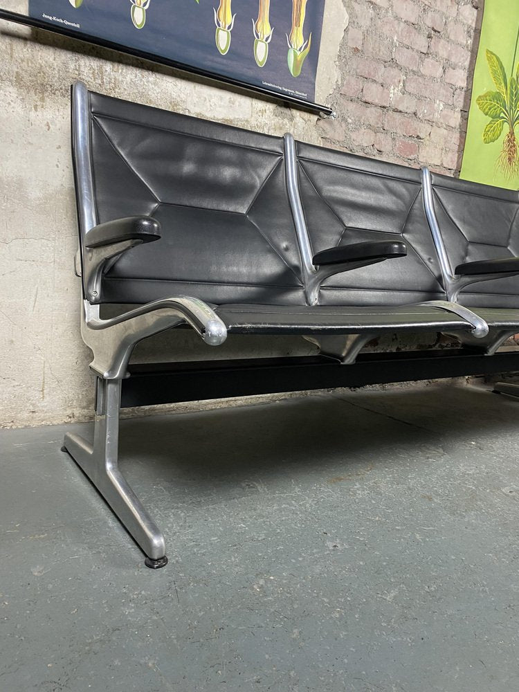 Tandem Sling Airport Bench with Storage by Charles & Ray Eames for Herman Miller, 1960s