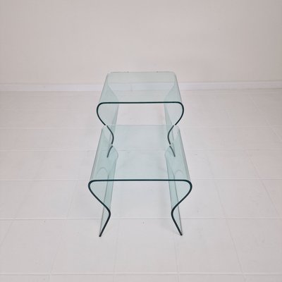 Tango Glass Nesting Table Set by Fabio Di Bartolomei for Fiam Italia, Set of 2-RQL-2027222