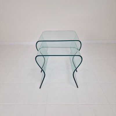 Tango Glass Nesting Table Set by Fabio Di Bartolomei for Fiam Italia, Set of 2-RQL-2027222