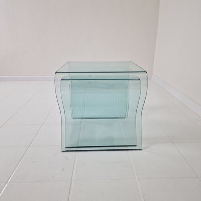 Tango Glass Nesting Table Set by Fabio Di Bartolomei for Fiam Italia, Set of 2-RQL-2027222