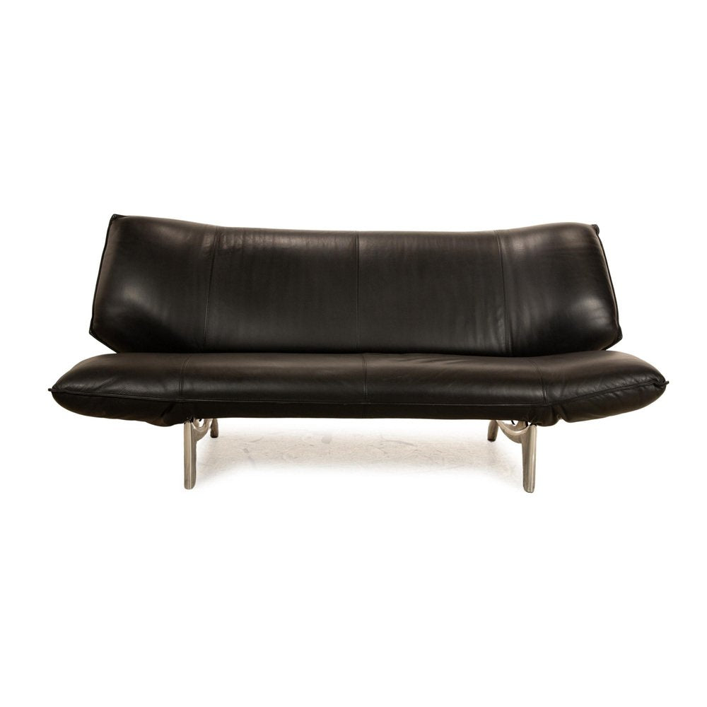 Tango Leather Two Seater Black Sofa from Leolux