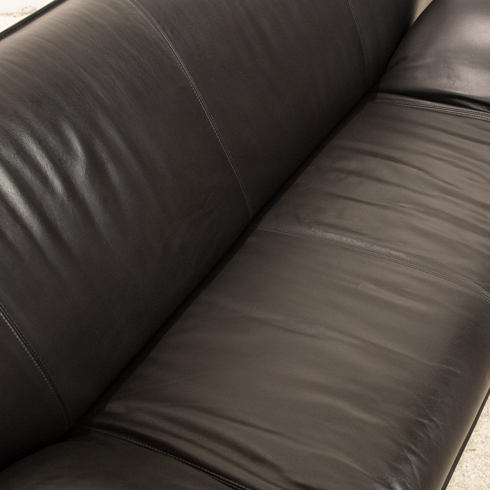 Tango Leather Two Seater Black Sofa from Leolux