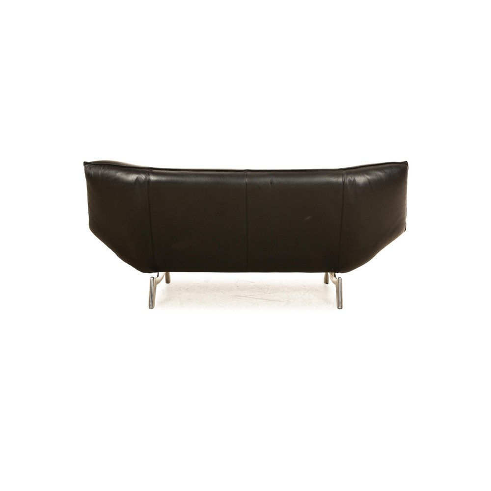 Tango Leather Two Seater Black Sofa from Leolux