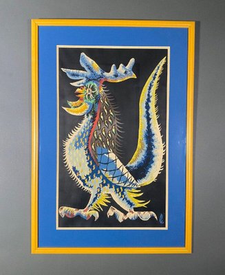 Tapestry with Stencil of Rooster by Jean Lurçat, 20th Century-QKG-1758617