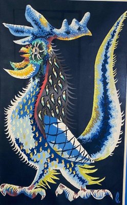 Tapestry with Stencil of Rooster by Jean Lurçat, 20th Century-QKG-1758617